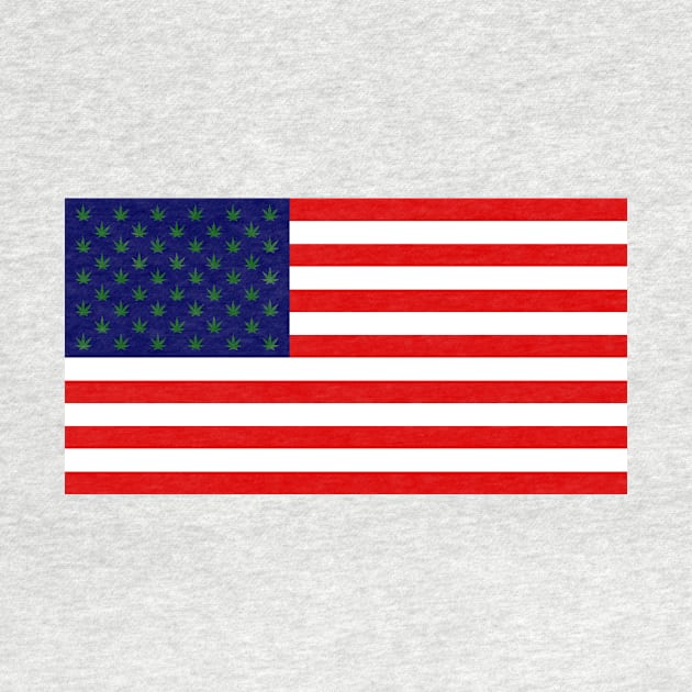 USA flag with hemp leaves by CPAULFELL